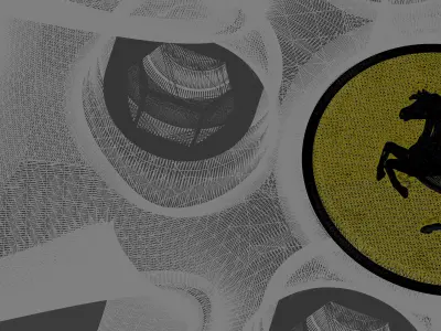 Original Ferrari F430 rim wheel rear 10 x 19 BBS design 3D model