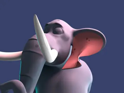 Stylized Elephant Rigged Low-poly 3D model