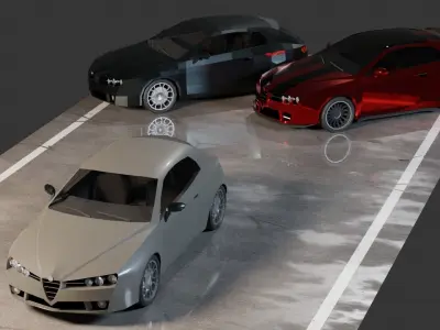 Alfa Romeo Brera Low-poly 3D model