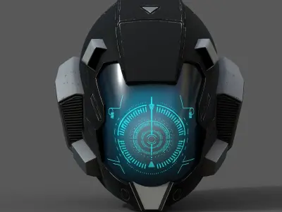 Helmet scifi military combat 3d cyborg pilot armor  fantasy  Low-poly 3D model