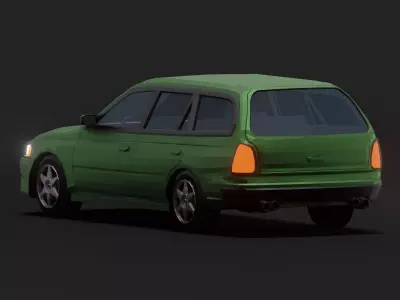 Stationwagon Car LowPoly Low-poly 3D model