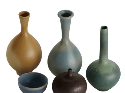 Ceramic Vases Set 2 by Berndt Friberg 3D model
