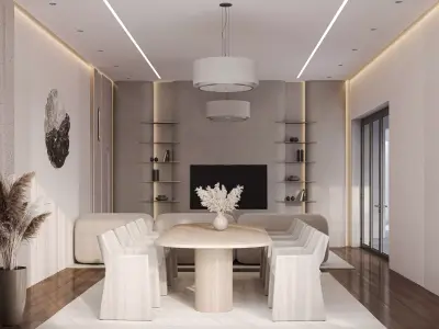Living Room  Minimalism 3D model