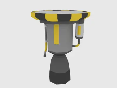 LowPoly Liquid Fuel Rocket Engine Medium  Free low-poly 3D model