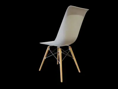 Modern elegant Chair-white Low-poly 3D model