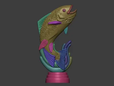 Trout Sculpture 3D print model