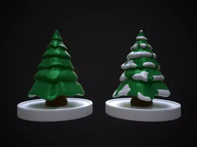 Christmas tree at the stand 3D print model