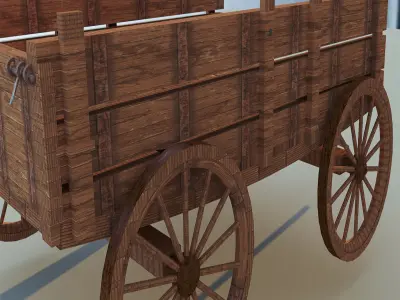 cart wood 3D model