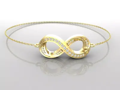Bracelet B6 The luxury female bracelet with gem 3D print model
