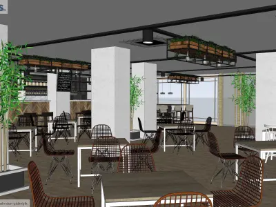 Restaurant Kitchen And Bar Project 3D model