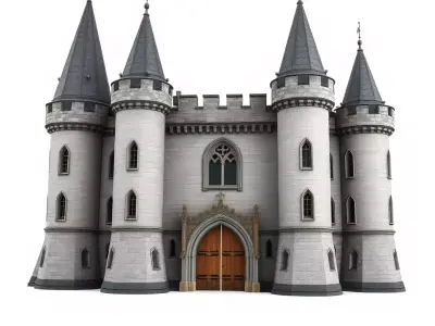 Medieval Castle Fortification model pack Low-poly 3D model