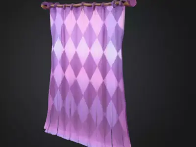 Purple Tapestry Low-poly 3D model