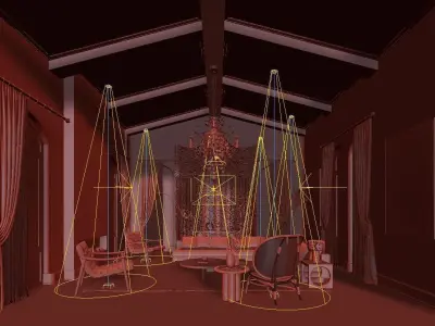 3D model of American living room 3D model