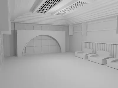 Karate Hall Low-poly 3D model