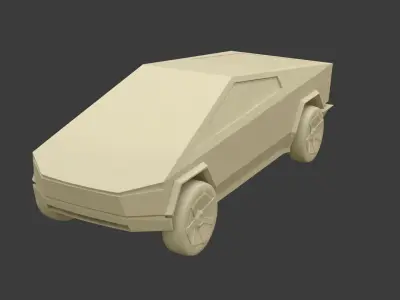 Low Poly Tesla Cybertruck Low-poly 3D model