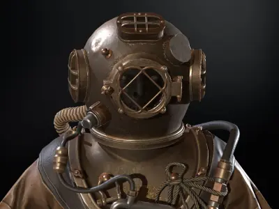 Zombie Diver 2 Low-poly 3D model