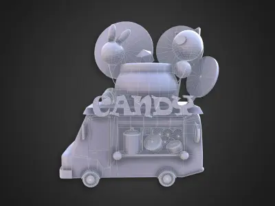 Asset - Cartoons - Food Car - Candy 3D model