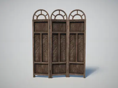 Wooden Screen Low-poly 3D model
