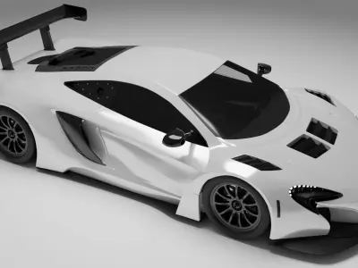McLaren P1 Race Spec High-Poly 3D Model Low-poly 3D model