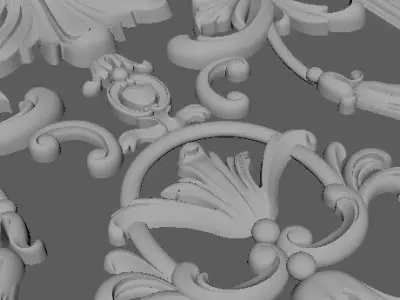 Central decor ornament for furniture 3D model 1076