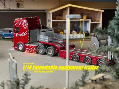 RC Equipment trailer  Extendable 3D print model
