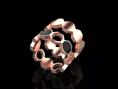 Wedding Bee Honeycomb ring 256 3D print model