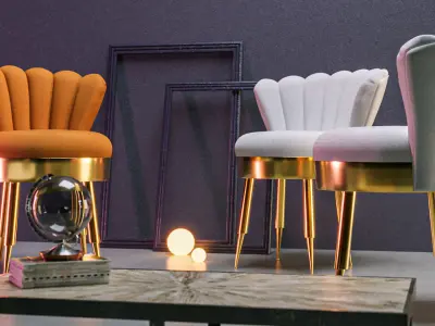 Bedroom Chair - luxury sofa chair Low-poly 3D model