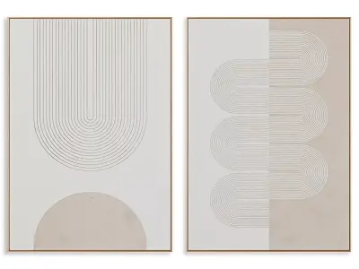Abstract Painting Frame set 3D model 153