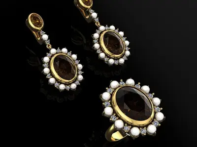 Ring and Earrings 125 3D print model