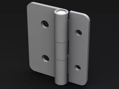 Aluminum Hinge Low-poly 3D model