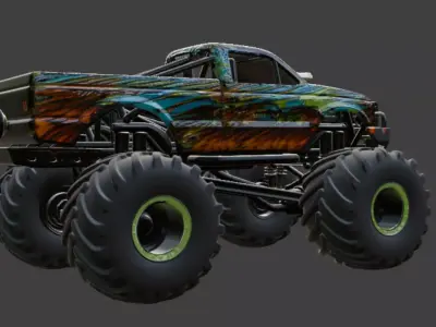 Custom Monster Truck 3D Model 3D model