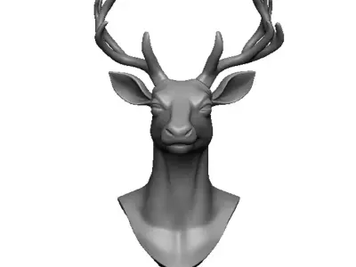 deer head bust 3D print model