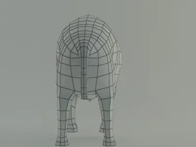 bison base mesh Low-poly 3D model