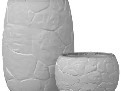 Decorative Floor Stone Garden Vase Pot Planter Home Decoration 3D model