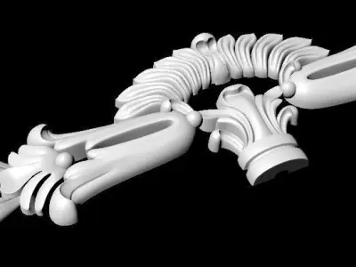 Central decor ornament for furniture 3D model 268