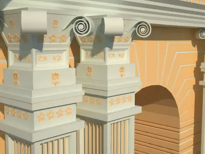 Ornamental gate Medieval danish building architecture gate india 3D model