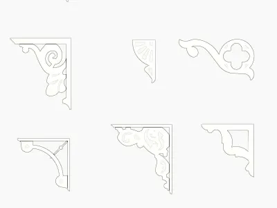 Wood Brackets Free 3D model