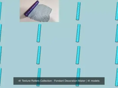 41 Texture Rollers Collection - Fondant Decoration Maker