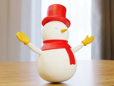 3D Printable Snowman Model STL and 3MF Files Included 3D print model