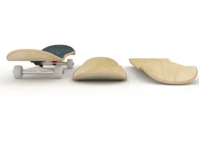 Skateboard Mold with High Concave- Ready to be milled 3D model