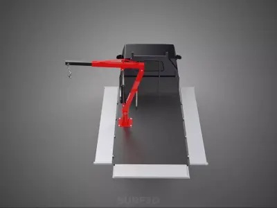 3 WAY WIDE DECK HYDRAULIC LIFTER JIB CRANE DROPSIDE PICKUP TRUCK 3D model