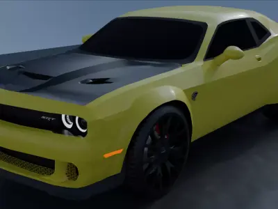 Dodge Challenger SRT Hellcat Widebody 2018 Low-poly 3D model