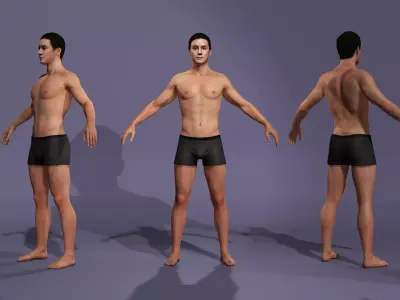 Realistic Handsome Male Character Daniel Wu New Police Story 3D model