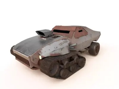 Stylized car Mad Max Low-poly 3D model