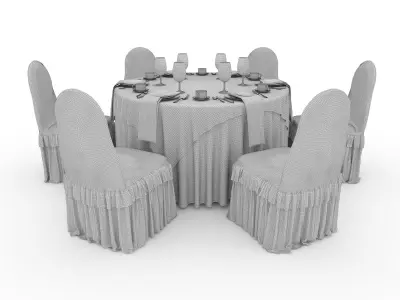 Banquet Table and Chair 39 3D model