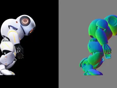 single eye humanoid robot white polish Free low-poly 3D model
