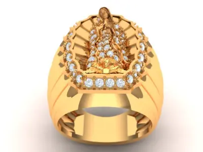 Anillo Virgen de Guadalupe Virgin of Guadalupe Ring 3D print model
