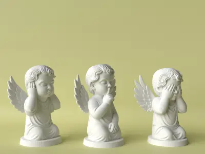 Three Little Angels See No Evil Speak No Evil Hear No Evil 3D print model