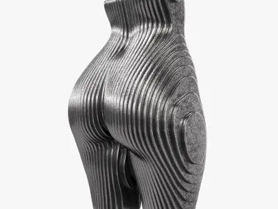 Figurine in the shape of a body made of metal plates 2 versions 3D model
