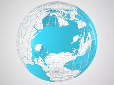 Globe News Skeleton Cyan 3D model